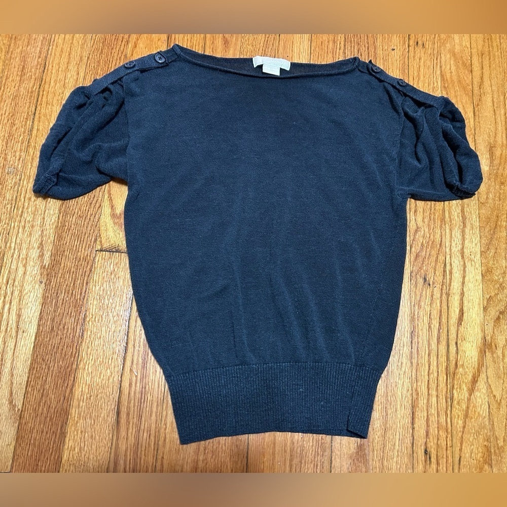 Michael Kors Women’s Sz Small Petite Black Loose Knit Pullover Sweater